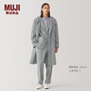 无印良品（MUJI） Labo 男式羊绒混连帽大衣毛呢大衣冬季外套 AF011A4A 浅灰色 L （175/100A）