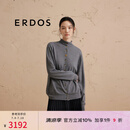 ERDOS 轻薄外套宽松减龄精纺弹力高领针织开衫女羊绒衫 玛瑙灰 175/96A/XXL