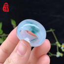 百博翡翠冰种飘花戒指天然缅甸玉石A货戒圈男士扳指24号 YMR5602