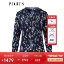PORTS宝姿秋冬新品女装针织长袖圆领套头衫LM9K432NKW008 丈青混色 XL