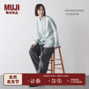 无印良品（MUJI）女式 汉麻 水洗 衬衫领 长袖衬衫 女士衬衣外套外衣 25年夏季 淡绿色 M （160/84A）
