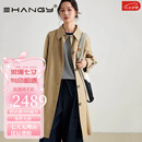 Ehangy奢侈高档品牌中长款风衣女2025春秋新款英伦风宽松显瘦大衣外套 卡其色 S