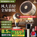 创维（Skyworth）【全屋驱蚊】空气循环扇2025新款大风力轻音台地两用电风扇家用智能语音遥控落地扇Q522 白咖色