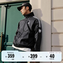adidas休闲简约三条纹梭织立领夹克外套男装秋季阿迪达斯三叶草   黑色 (偏小，推荐买大1码)   M