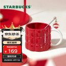 星巴克（Starbucks）红色格纹款马克杯(配搅拌棒)490ml陶瓷杯水杯子生日礼物女
