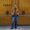 ERDOS【刘雯同款】24冬季新品立领时尚休闲宽松外套可两面穿女真皮皮衣 卡其 170/88A/L