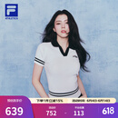 FILA 斐乐韩素希同款女子编织衫2025夏季新款网球修身翻领短袖上衣 玉石白-WT L 170/88A/L