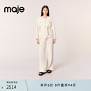 Maje【博主同款】 2025春款女装系带收腰花呢外套MFPVE00681 淡褐色 S