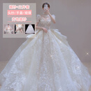 创京懿选齐地婚纱主婚纱礼服2025新款新娘质感孕妇大码重工法式复古小个子 白色齐地款(婚纱+三件套) L