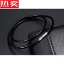 SNQP香港潮牌高端蜡皮绳翡翠玉坠挂件吊坠挂绳项链绳手工编织黄金挂绳 2mm黑色 45厘米