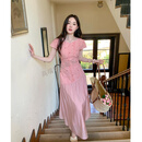 GUYN高端2025新款夏季法式显瘦梨型身材糖果粉显白减龄连衣裙女 粉色连衣裙115CM S 80-95斤卡码拍小
