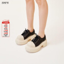SMFK低帮荒野马靴 厚底增高德比鞋休闲舒适百搭鞋子S0008B1/B2/BB1/W 白黑S0008WB1 37