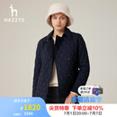 哈吉斯（HAZZYS）女装 春秋款女士翻领双排绗棉棉服ASSSU0BCF04 藏青色NV 2XL (170/96A 44)