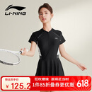 李宁（LI-NING）泳衣女连体裙式游泳衣遮肚显瘦抗氯速干温泉泳装546 黑色 XL 