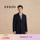 ERDOS 商务休闲翻领单排扣纯色男毛呢大衣 藏蓝 XL 180/100A