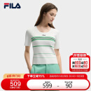 FILA 斐乐官方杨幂同款女士编织衫2025夏季时尚休闲修身条纹毛织上衣