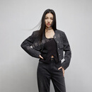 GUYN高端早春2025新款欧版小香风时尚气质短外套女黑色圆领显瘦上衣潮 黑色 S