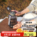 乐扣乐扣（LOCK&LOCK）小水库大容量塑料运动水杯户外冷水壶刻度把手男女杯子1.6L灰色