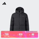 adidas 600蓬保暖连帽鸭绒羽绒服面包服装阿迪达斯官方 黑色 2XL