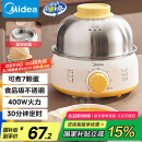 美的（Midea）【国家补贴】煮蛋器蒸蛋器单层7颗蛋家用自动断电迷你鸡蛋羹神器防干烧不锈钢便携式MZ-ZDE1601