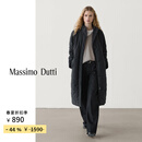 Massimo Dutti折扣升级2025女装休闲潮流菱形纹绗缝棉服大衣长款外套06704954 黑色 S (CN 170/88A)