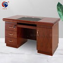 顺富美1.6米办公桌红棕色电脑桌油漆木皮电脑桌职员桌SBGZ-028-HZ160