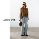 Massimo Dutti夏季新品2025女装通勤休闲风包布纽扣绒面革皮衣外套04752982 深驼色 M (CN 170/92A)
