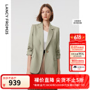 朗姿玫瑰的故事同款【Basic衣橱】新款气质修身职业通勤西装外套 卡其绿色2 M
