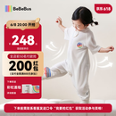 bebebus婴儿睡袋桑蚕丝夏季薄款儿童分腿睡袋短袖宝宝防踢被 M码