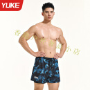 羽克（Yuke）泳裤男士防尴尬新款速干大码游泳沙滩裤男款成人游泳装备全套 黑蓝色 L 【建议体重90-110斤】