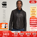G-STAR RAW25年春季新品男士皮衣外套美式机车全粒羊皮柔软舒适夹克D26109 黑色 L