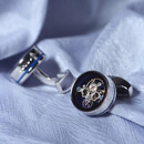 NOSSKISS蓝色永动陀飞轮袖扣男士时尚轻奢配饰法式袖钉定制礼生日礼物送礼 机芯袖扣（蓝珐琅）