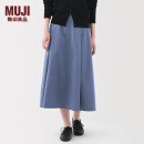 无印良品（MUJI）女式 易干 平纹 宽摆裙 长半身裙女裙子女装 25年夏季 BE1VAC5S 烟熏蓝色 S (155/62A)