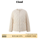 ELAND衣恋棉服女圆领下摆抽绳设计宽松保暖外套2024冬季新款 乳白色(64)Cream L 170