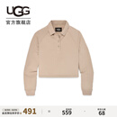 UGG秋季女士时尚舒适纯色翻领休闲Polo开襟运动衫 1164850 PUTT | 油灰色 M