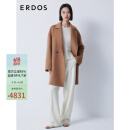 ERDOS 中长款纯色通勤风宽松外套西装领茧型简约百搭女毛呢大衣 枫叶棕 165/88A/L