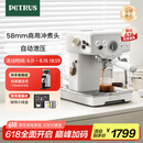 柏翠(petrus)【国家补贴】咖啡机意式浓缩家用小型半自动蒸汽打奶泡 PE3833 海盐小方pro