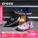 卡骆驰crocs洞洞鞋贝雅卡骆班轻便耐磨一脚蹬休闲鞋|205089 黑色/白色-066 41 /42(260mm)
