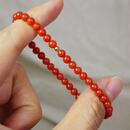 DOLD天然沙丁珊瑚手串18K金珠正红手串本命年手链4mm 正红色沙丁珊瑚手串4mm