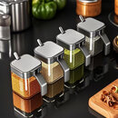 橙央调料盒套装家用组合装厨房收纳盒罐子调料味精盐罐调味料调 调料罐*4(带不锈钢勺+防水贴标)