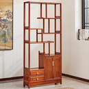 三匠名居红木家具非洲花梨（学名：刺猬紫檀）博古架客厅隔断多宝阁实木中式展示柜置物架茶叶架Q 长120_宽30_高200cm