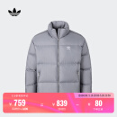 adidas 600蓬保暖鸭绒羽绒服面包服男女阿迪达斯官方三叶草 淡灰 M