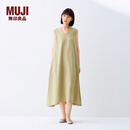 无印良品（MUJI）女式 棉 汉麻 无袖连衣裙女装裙子夏季 连身裙长裙 BCD91C5S 黄色 S （155/80A）