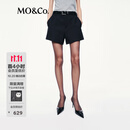 MO&Co.短裤2025秋新品含绵羊毛精纺中低腰精裁A字黑色MBE3SOT013 黑色 L /170