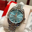 【二手99新】欧米茄（OMEGA）手表女款海马系列150米防水 新款瑞士全自动机械女士腕表精品全套 绿盘钢带 220.10.34.20.10.001