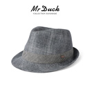 Mr DUCK罗曼尼 意大利高定系列ANGELICO爵士礼帽 复古老钱风男优雅绅士帽 托斯卡中灰 XL(61cm):适合59以上头围