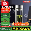 富光抗菌玻璃杯双层高硼硅泡茶杯子茶水分离杯高档车载水杯男京东限定