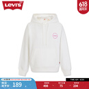 Levi's【商场同款】李维斯女士简约连帽抽绳卫衣美式复古 白色 A7477-0000 S