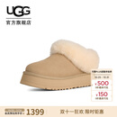 UGG秋季女士一脚蹬乐福鞋懒人毛毛鞋明星同款1171393MDSD|芥菜籽色38