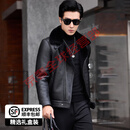BG GLAMURB轻奢品牌皮草外套真皮衣真毛皮原生态皮毛一体男士海宁机车冬季新 黑色 XL 175
